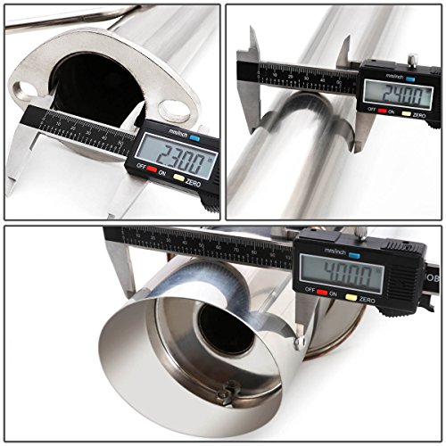 4 Inches Round Muffler Tip Catback Exhaust System Compatible With Honda Accord Coupe 2.4L I4 03-06 #TOP4