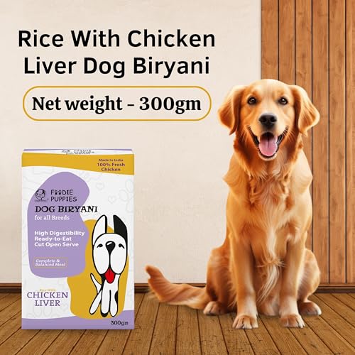 Image of Foodie Puppies Chicken Liver Biryani for Dogs & Puppies - 300gm (Pack of 2) | Delicious Wet Meal for Overall Health | Made with Rice, Vegetables, Chicken & Liver | Easily Digestible | All Breeds Size