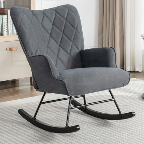 Sillón plegable gris con tapizado de tela miniatura 1