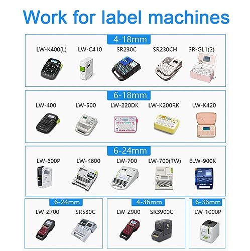 Pacote com 3 fitas de etiqueta laminadas pretas sobre amarelas para LC-4YBW LC-4YBW SC12YW 1/5.1 cm