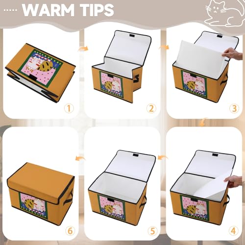 Image of Stackable Storage Bins with Lids,Closet Organizers Fabric Box for Home and Office,Blanket Clothes Organizers,Under Bed Storage Containers 3 Pack