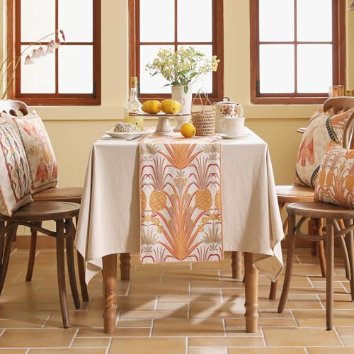 Patdrea PD-TABLERUNNERS-PINEAPPLE B-30180 Designer Tropical Linen Table Runner 71 Inch Long thumb #1