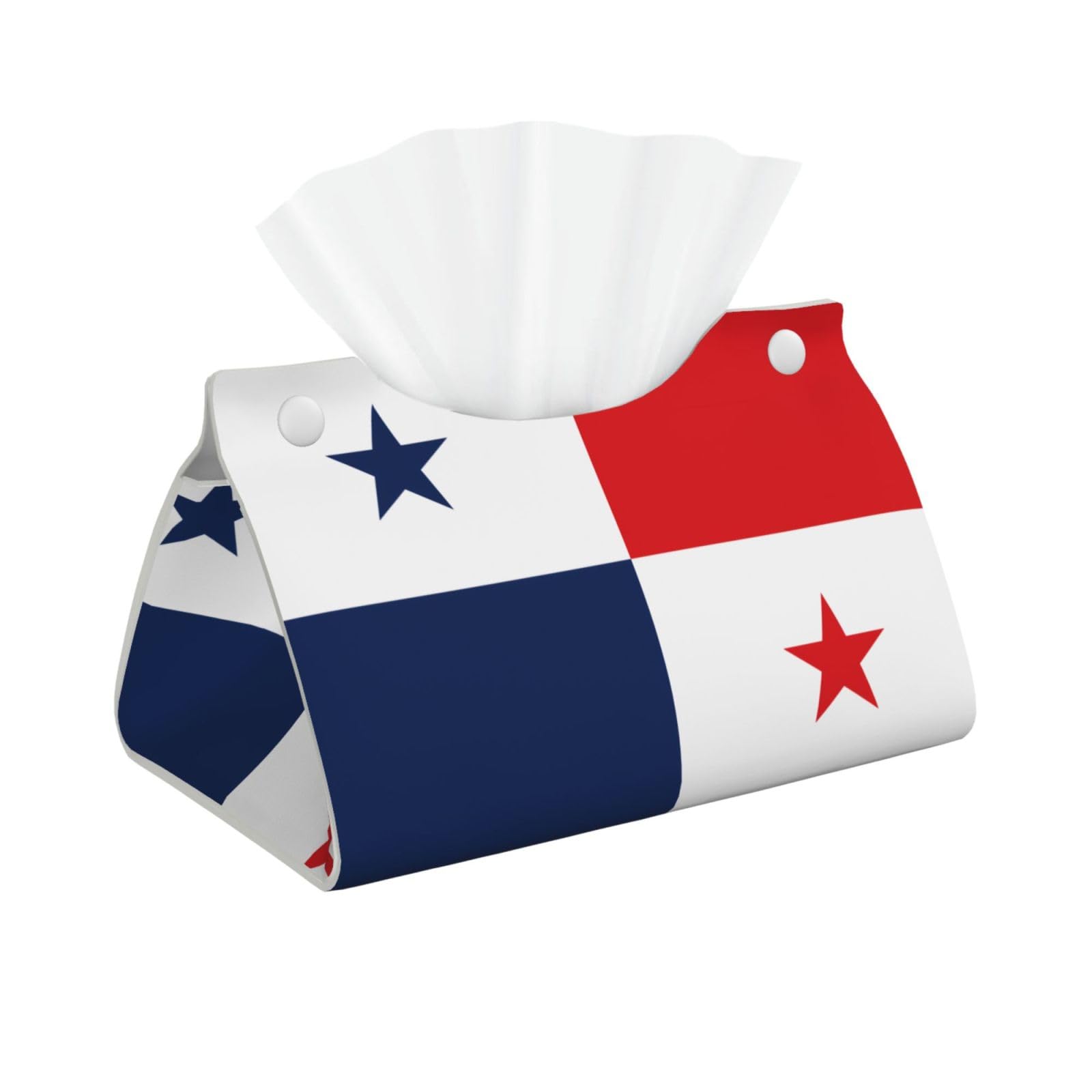 Flag of Panama Long Leather Tissue Box Cover-Waterproof PU Leather Tissue Holder for Bathroom, Decorative Rectangular Tissue Case