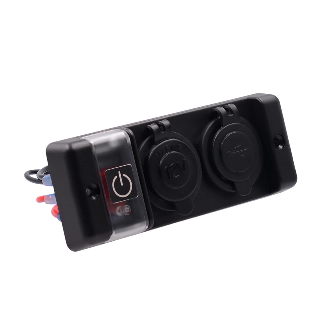 Pannello Adattatore Accendisigari Auto con Doppia Porta USB e Interruttore LED per Barca Camper e Veicoli da