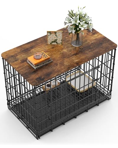 GooComfy Dog Crate Topper for 54'' Dog Cage, Dog Kennel Topper Wood Countertop, Foldable Dog Crate Table Top (Crate Not Include)