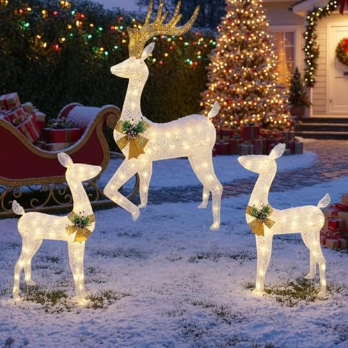 Renne de Noël éclairé et étanche pour remplacer les décors fragiles