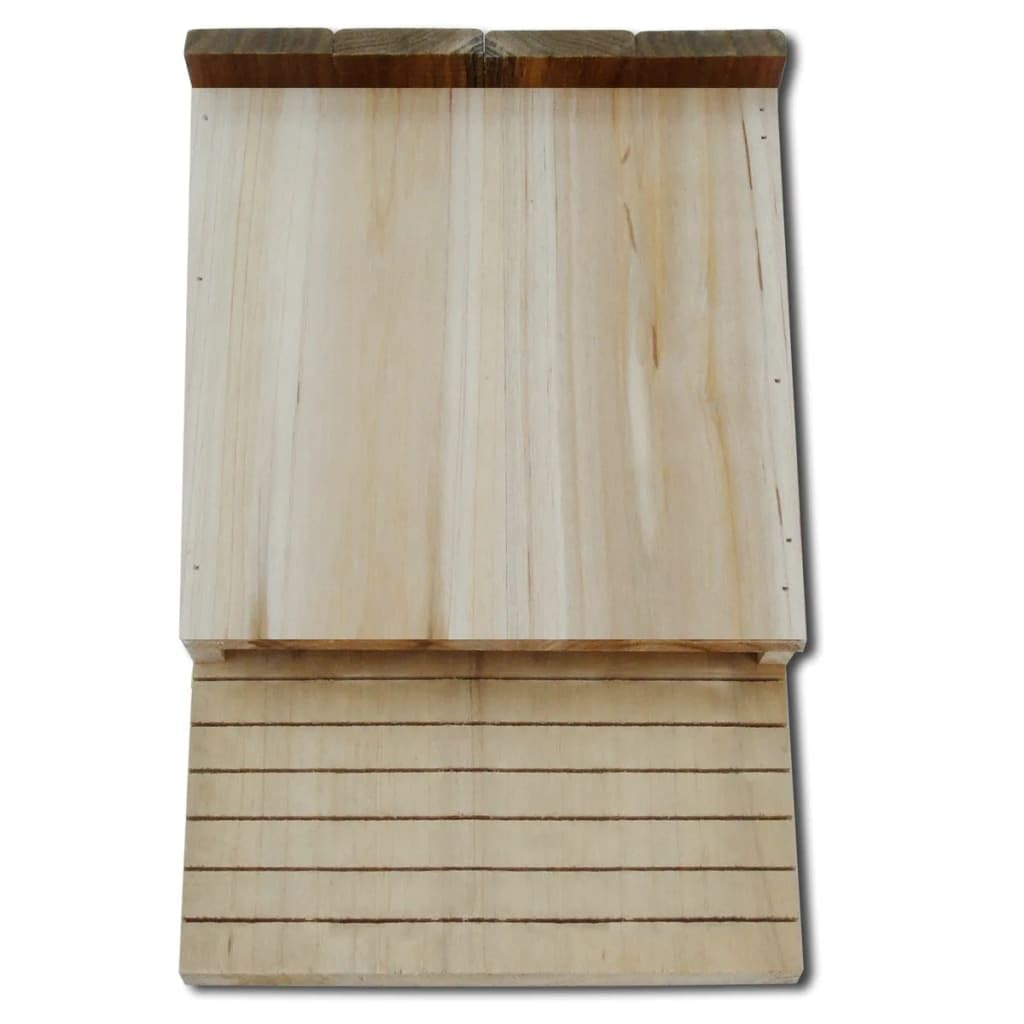 vidaXL 2X Madera Maciza Nidos Cajas Muerciélagos Refugio Acceso Fácil Jardín