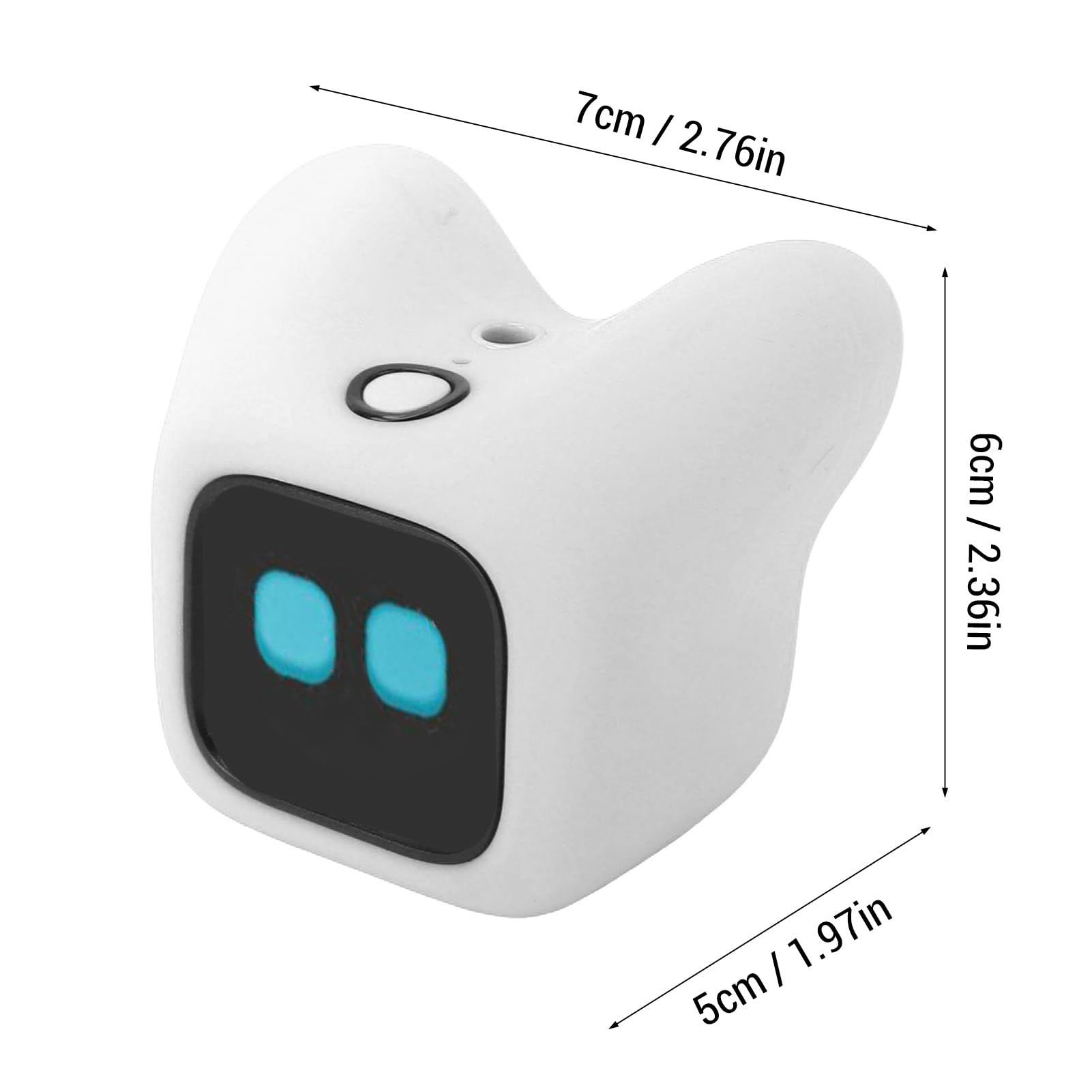 Robot Interactivo con IA, Mascota Electrónica con Reconocimiento | Configuración Multilingüe, Carga Magnética, Cuerpo de Silicona Compacto de 7x6x5 Cm, Batería de 800 MAh y Modos Duales de