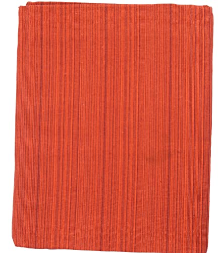 Image of THARUNSHA ELITE 100% Natural Pure Cotton All Weather Blanket /Solapur Bedsheet /Top Sheet /AC Comforter Elegant Design- Single Size 60 inches x 90 inches (Orange)