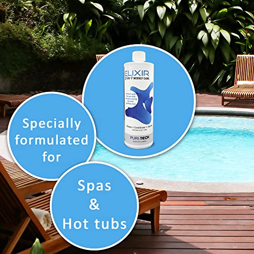Puri Tech Spa Elixir 3-In-1 Weekly Care 6 Pack Cleaner Conditioner Clarifier Removes Gunk From Walls And Pipes In Spas And Hot Tubs 32Oz #TOP1