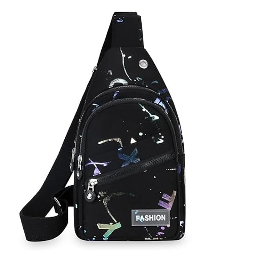 Hitchuey Elegante bolso bandolera para mujer, bolso de hombro de tela Oxford, impermeable, con correa de hombro ajustable, adecuado para actividades al aire libre, viajes y compras. (negro) Hitchuey Elegante bolso bandolera para mujer, bolso de hombro de tela Oxford, impermeable, con correa de hombro ajustable, adecuado para actividades al aire libre, viajes y compras. (negro)