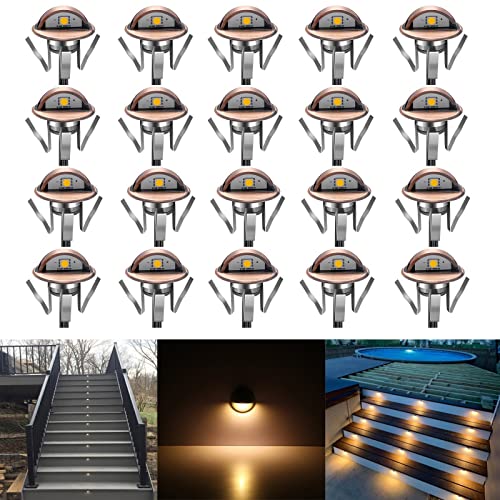 Up To 60% OFF CHNXU LED Deck Step Lights Kit, 20 Pack IP65 Waterproof Landscape Lighting with Transformer, Recessed 12V Low Voltage Outdoor Decoration Wall Lamps for Stairs Patio Garden Yard ( Warm White, Bronze)