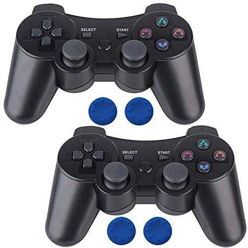 PS3 Controller Wireless,2 Pcs Double Shock Gamepad for Playstation 3, Six-axis Wireless PS3