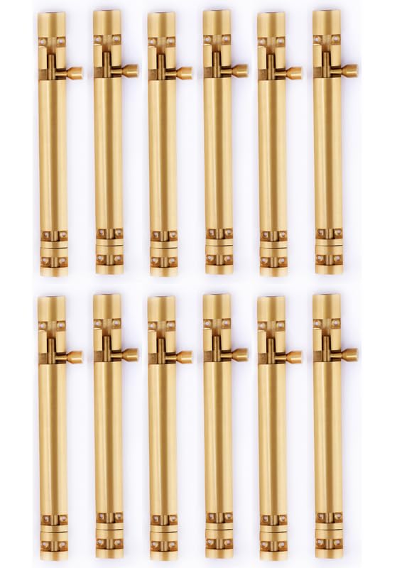 Image of Premium Heavy Aluminium 8 Inch Tower Bolt | Door Stopper | Door Lock Latch for Home, Office Doors,Main Doors,Windows | kundi | chitakni | Chitkini(Gold Finish)(Pack of 12)