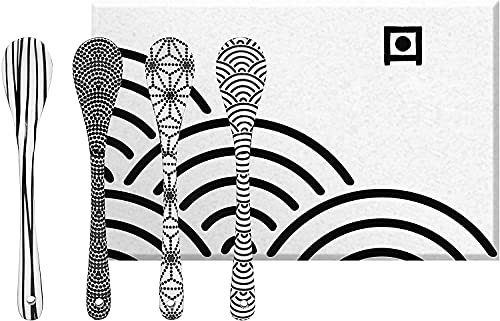 ToKYO Design Lot de 4 cuillères à expresso en porcelaine Design japonais Nippon Black 13 cm Cover