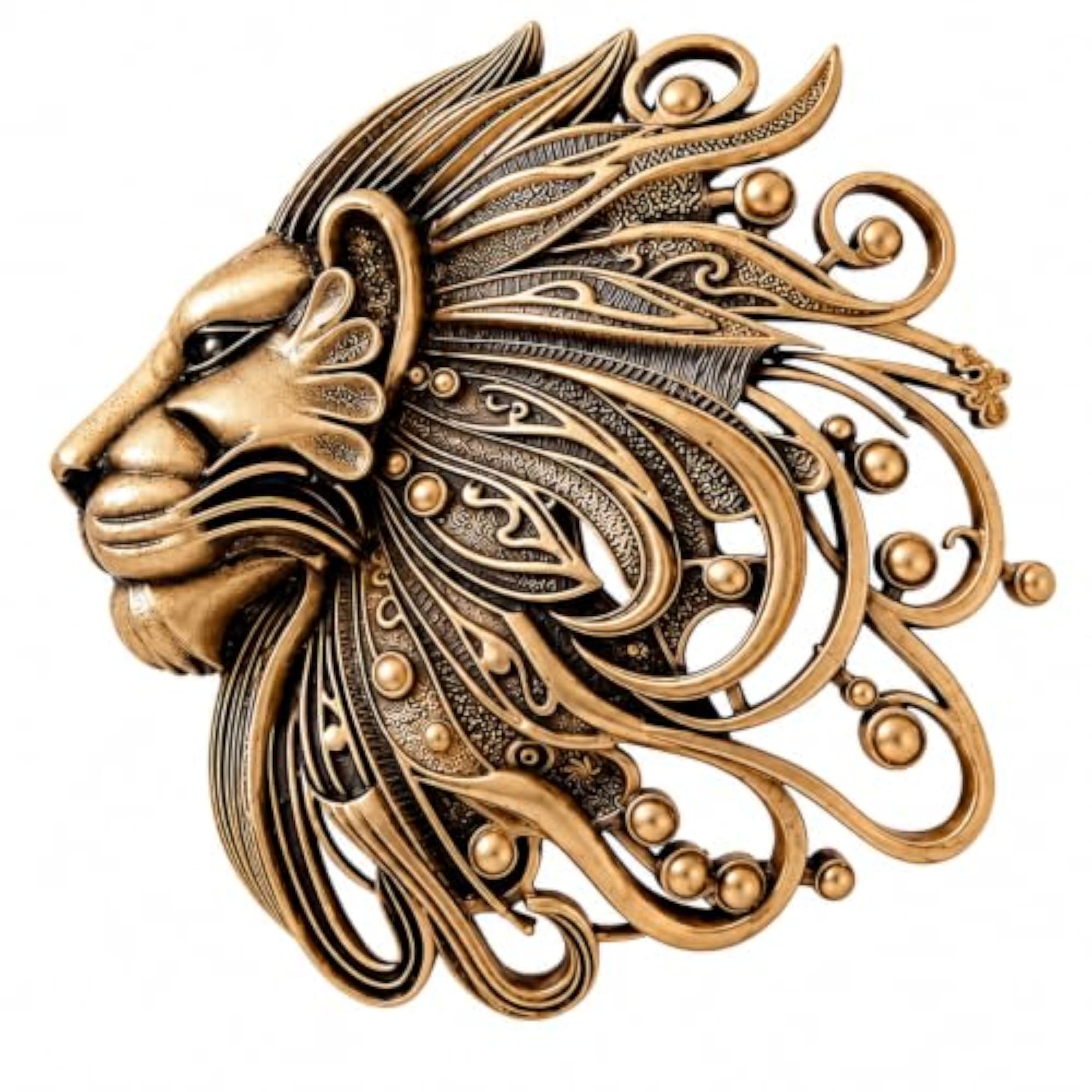 Superb Simba Lion Head Brooch for Men & Women, Vintage Pin