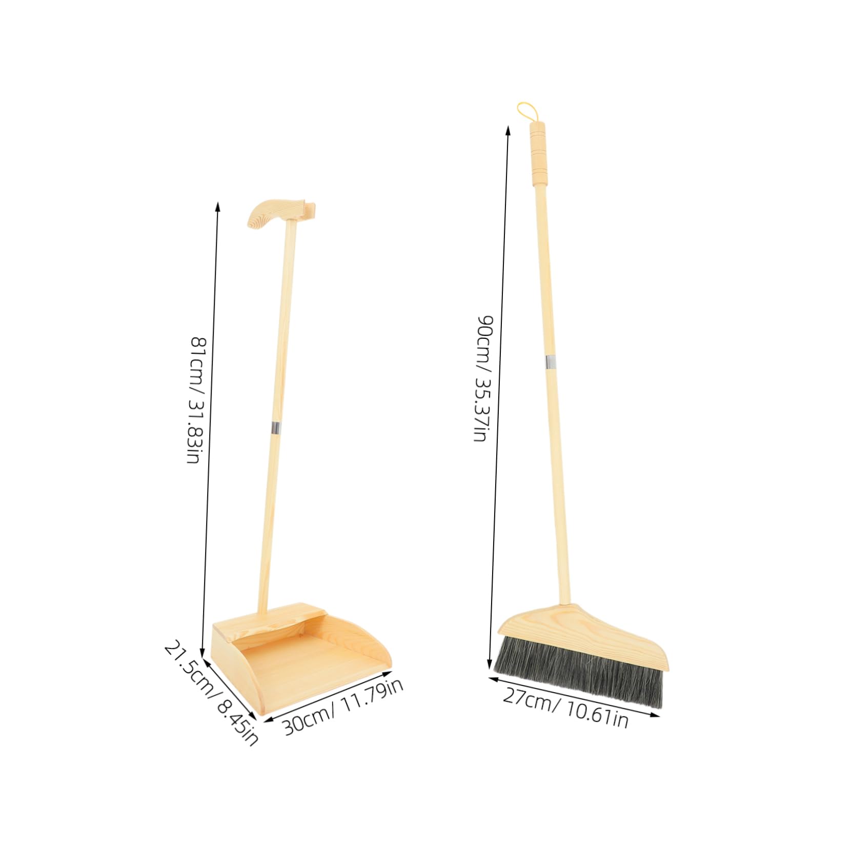 Besen Griff Holzstiel mit Zuhause Langem Kehrschaufelset und Weiche Borsten Verschleißfest Ergonomischer für Einfache Reinigung im Innenbereich