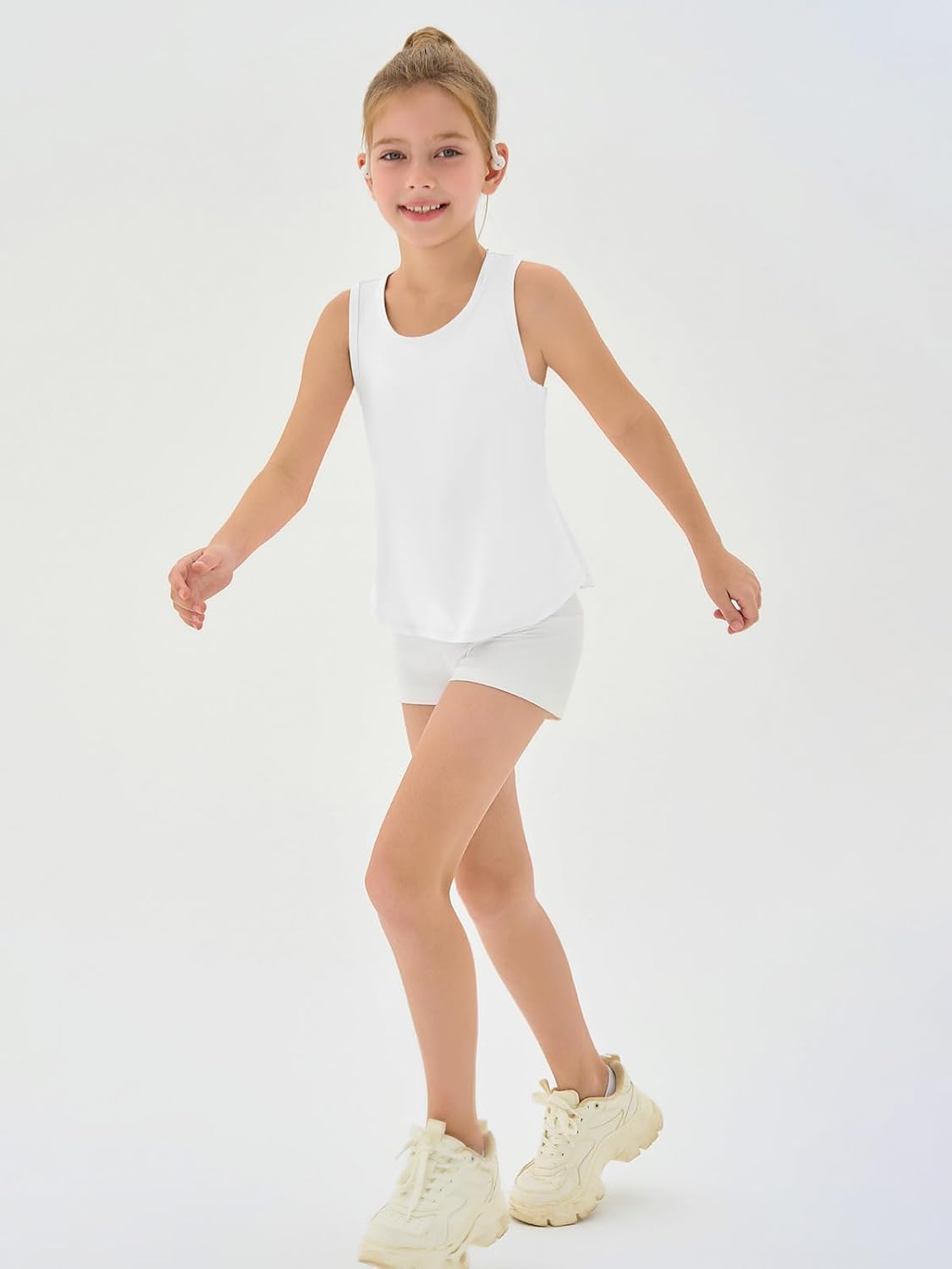 Haloumoning Girls Athletic Tank Tops Kids Racerback Sleeveless Workout Running Sports Shirts 5-14 Years - Image 4