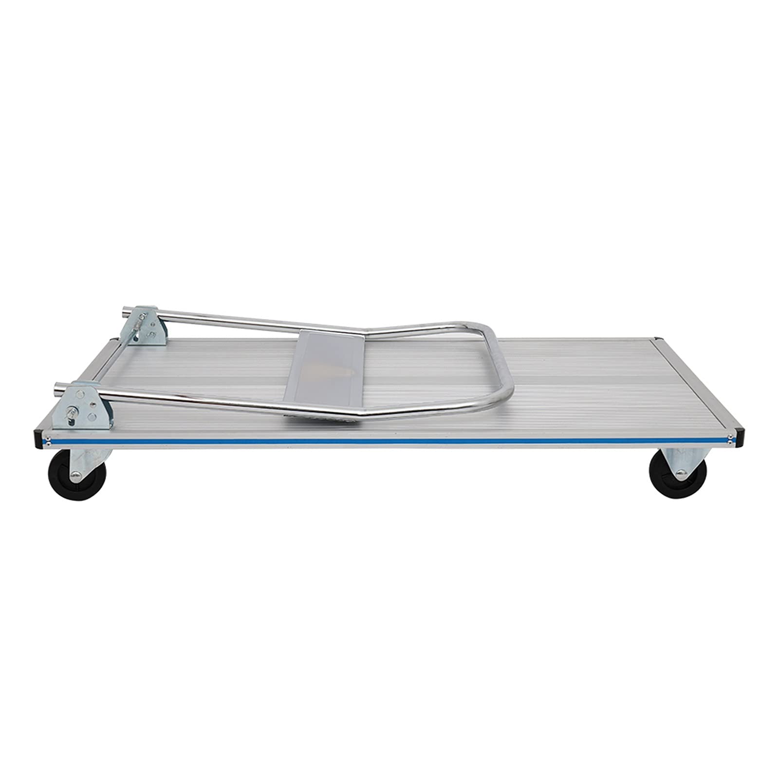 HeavyDu - Carrello pieghevole a mano con ruote, in alluminio, carico piatto 120 x 60 cm, perfetto per lo shopping e il trasloco in giardino.