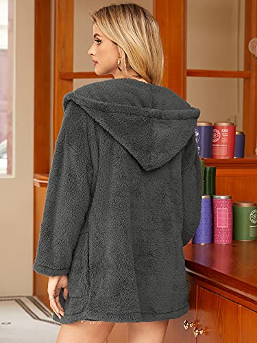 Auxo Donna Cappotto con Cappuccio Manica Lunga