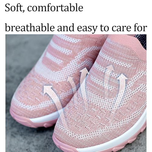 Women's Knit Mesh Orthopedic Platform Sneakers with Air Cushion Arch Support Lightweight Breathable Non Slip Walking Shoes for Workout Jogging Work Loafers3