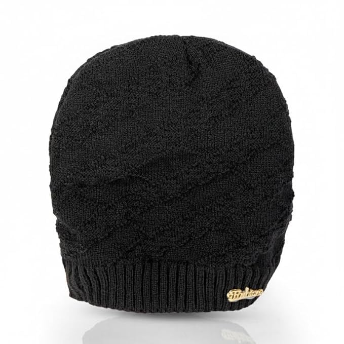 RYTORIA Kids Winter Woolen Cap and Scarf Set Soft Warm Knitted Beanie with Stylish Neck Scarf for Boys and Girls Cold Weather Wear (Black& Red) 2