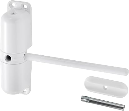 Ideal Security - Automatic Spring Door Closer for Interior Doors, Child & Pet Safe, Stops Door Slamming, Smooth and Quiet Operation, Easy DIY Install, White