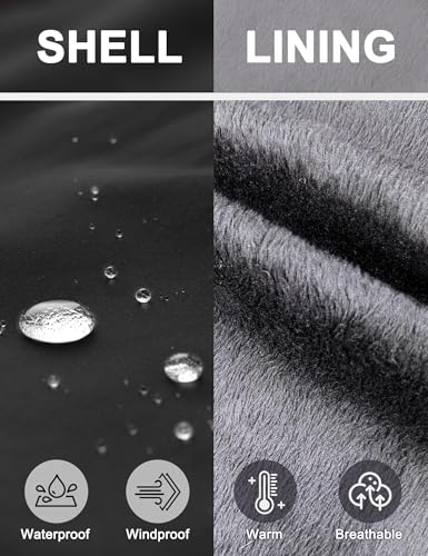 ROYAL MATRIX Women's Softshell Jacket Fleece Lined Windbreaker Insulated Rain Parka Jacket with Removable Hood4