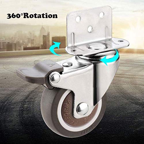 Roulettes pivotantes MU pour meubles roulettes avec frein 1.5"