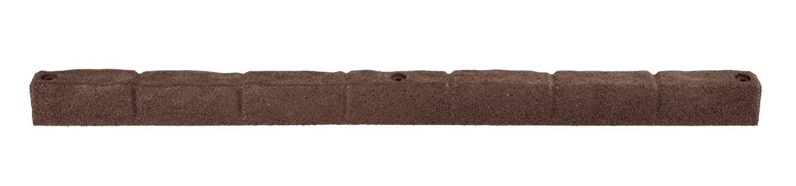 Rubberific 4' Rubber Cobblestone Flexible No Dig Landscape Mulch Border Edging with Anchoring Spikes for Lawns, Gardens, and Flower Beds - 4 Pack (Brown)