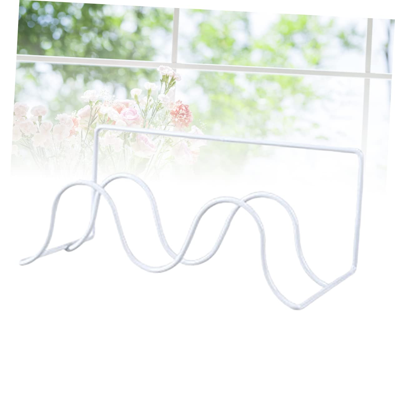 Ciieeo Double Layer Wall Mount Shoe Rack for Slippers Heavy Duty Organizer Space Saving Storage for Smooth Surfaces Easy Installation with Self Adhesive Hooks White