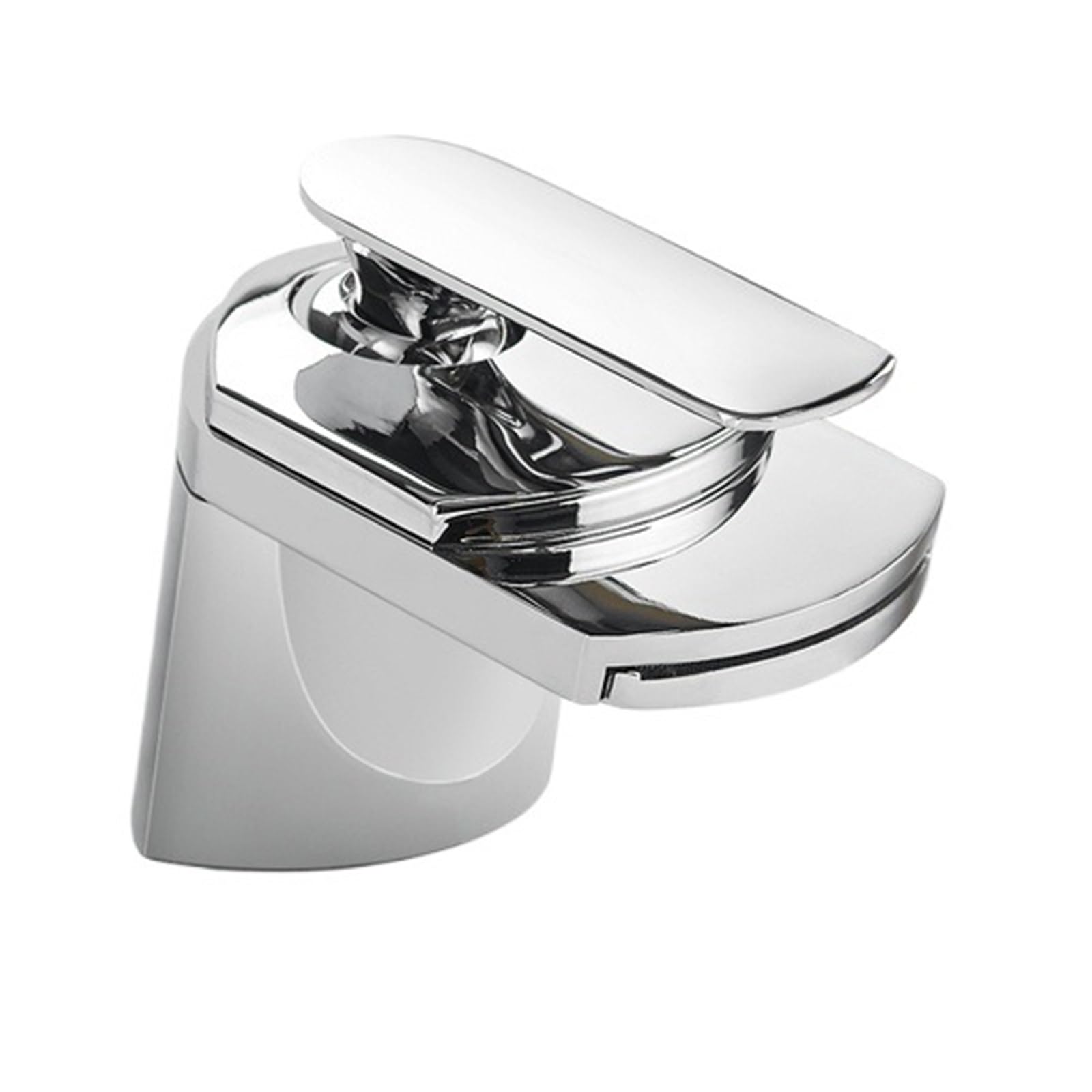 Grifos de lavabo de cascada de baño de grifo blanco, grifo mezclador de lavabo de un solo orificio con soporte único, agua fría y caliente(SLT203-S)