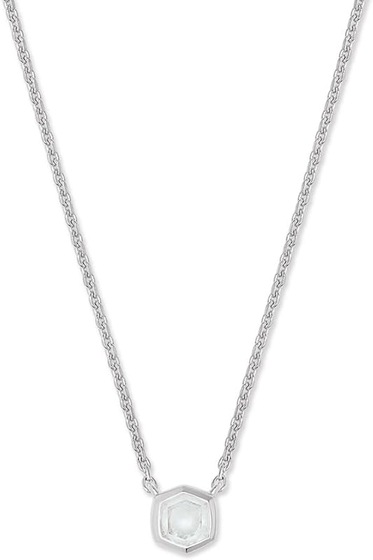 Collar colgante Davie en plata de ley, joyería semifina para mujer, cristal de roca