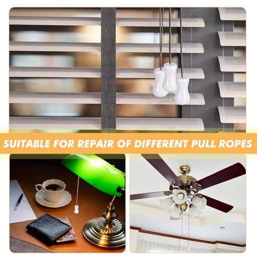 image for Boao 12 Pieces White Blind Pull Cord Knobs 12.6