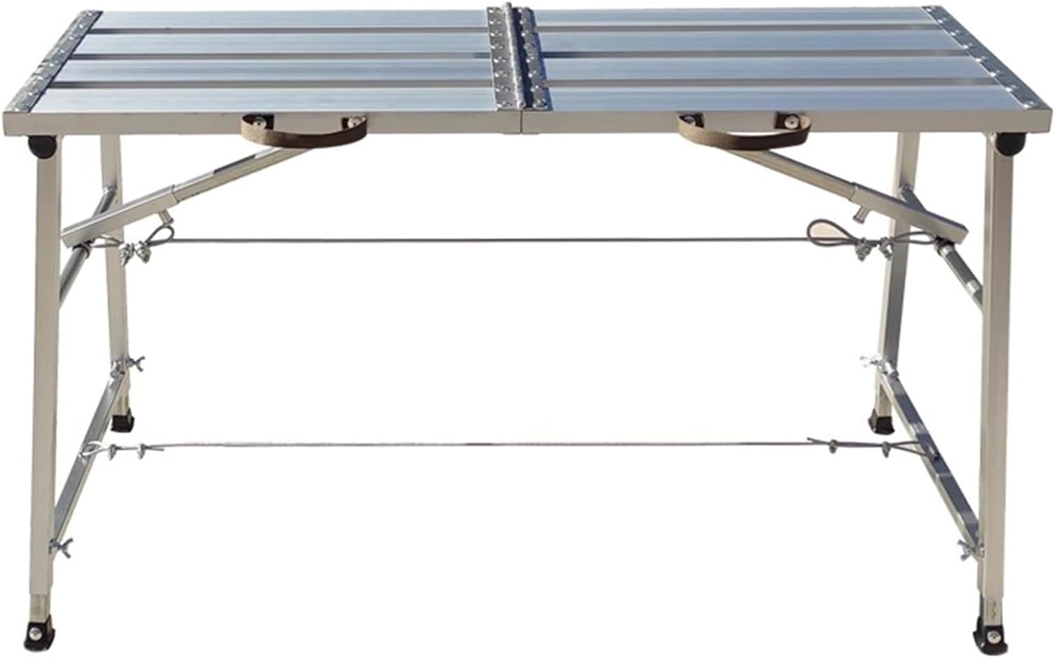 Scaffold Work Platform Adjustable Height, Portable Folding Scaffolding Workbench, Galvanized Steel Welding for Construction Sites and Renovations