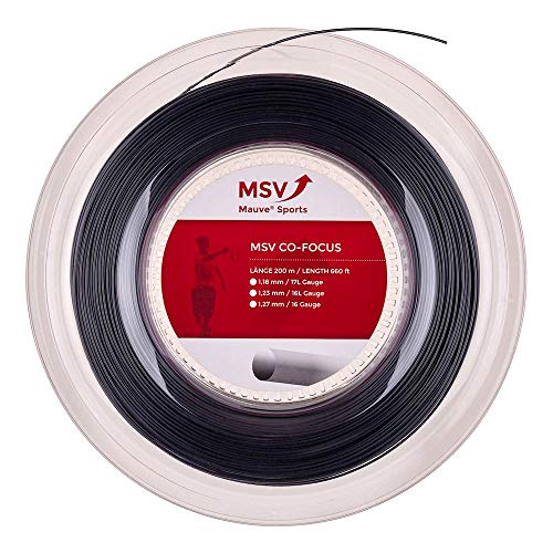 MSV Unisex's Focus String Reel-Black, 1.18 mm/200 m