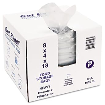 Inteplast Group "Inteplast PB080418H 8 qt Capacity, 18"" Length x 8"" Width x 4"" Gusset, 1 Mil Thickness, Heavy Duty Food and Utility Poly Bag Case of 1000"