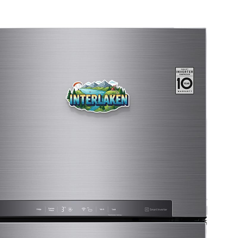 Image of Interlaken Fridge Magnet, Glossy Finish, Stylish Magnet for Fridge, Wardrobe & Metal Surfaces