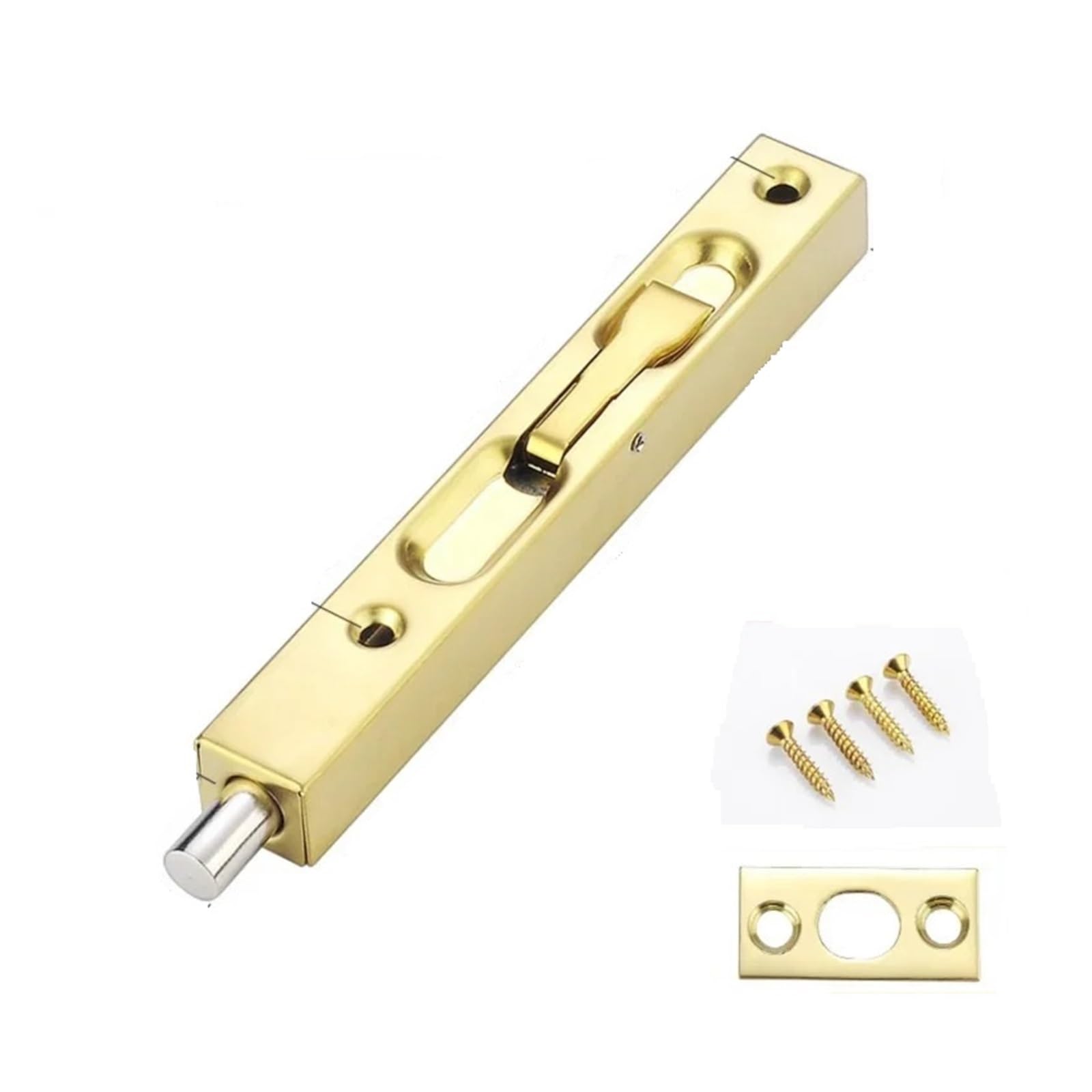 Ayztantine Gold-6Inch Door Flush Bolt Latch Lock Concealed Door 304 Stainless Steel Door Flush Bolt - Hidden Vertical Lock For Wooden, Main, Security & Double For Bedroom, Bathroom(Gold-6Inch)