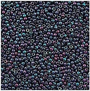 5 g TOHO Round Seed Beads Rocailles, Size 15/0, Higher Metallic Dragonfly (# 505), Japan, Glass