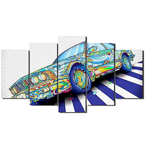 Peinture sur toile moderne YUANJUN en lot de 5 tableaux amovibles impression HD pour le salon