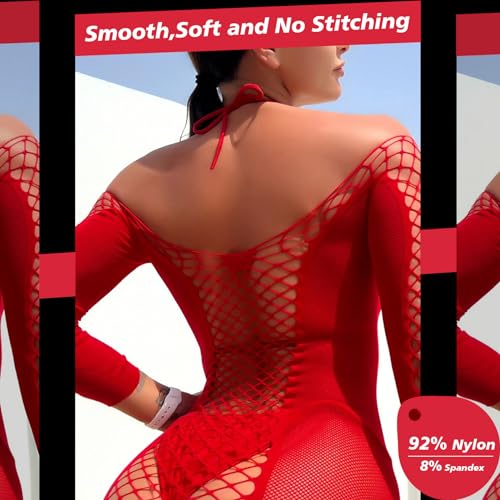 image for Famstar Sexy Lingerie for Women Naughty Fishnet Lingerie Set Bodysuit 