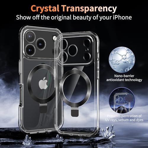 [Built-in Anti Peep Screen Protector & Invisible Magnetic Kickstand] Privacy Case for iPhone 17 Pro Max 6.9'' [Integrated Lens Protection] [Compatible with MagSafe] Full-Body Drop Proof Case -Black by KMAMBAG - Used condition - Image 5