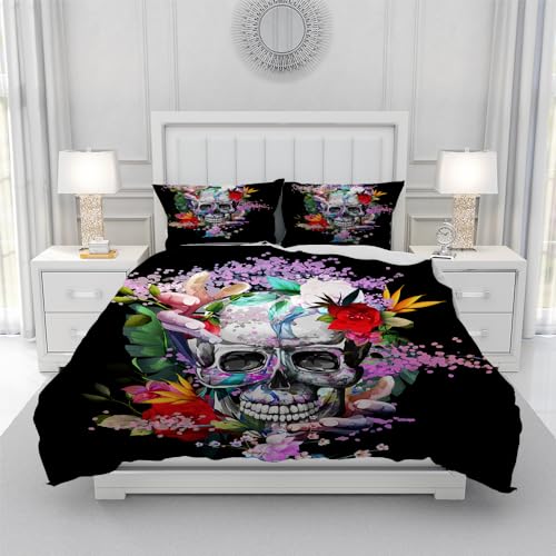 Housse de couette tête de mort pour sublimer une chambre d'ado gothique