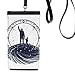 Faly Stars Geometry Art Pattern Phone Wallet Purse Hanging Mobile Pouch Black Pocket