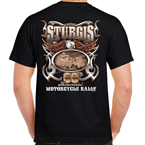 Nostalgia 2008 Sturgis Motorcycle Rally Eagle Mt. Rushmore T-Shirt Black