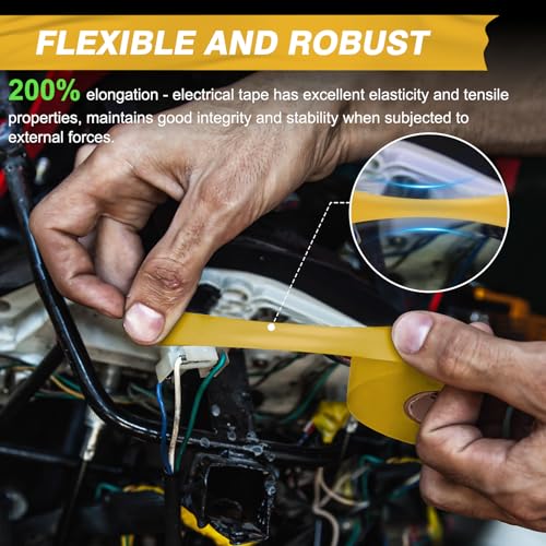 Image of Avery Dennison Electrical Tape, 10 Rolls General Use PVC Electric Tape, UL /CSA Listed in x 66 ft Insulating Vinyl Tape for Electrical, Repairs, Automotive and Equipment, EE-100, Yellow