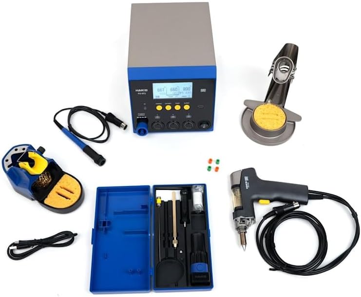 Hakko FX973-010 - Three Channel Rework Station with FX-9701 Iron and FR-4103 Gun Style Desoldering Tool, 120V