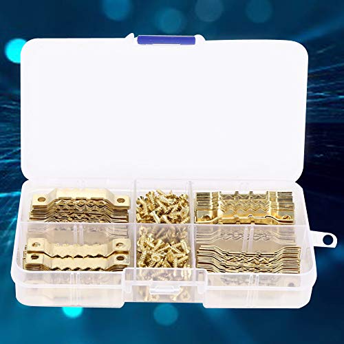 Image of 100Pcs Photo Frame Hangers Hooks, Hanging Hooks, Double Sided Sawtooth, Hardware Tools for Fixing, Hanging Photos, Posters,WJ-30021