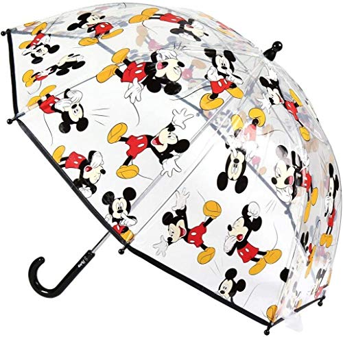 Cerdá-2400-0510 Mickey Paraguas Campana Transparente, multicolor, Talla Única (2400-0510) , color/modelo surtido
